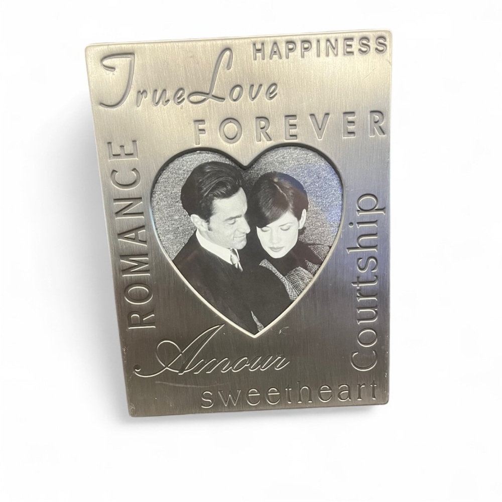 Romantic Heart-Shaped vintage Silver Photo Frame Album